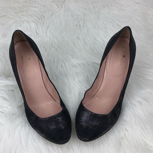 Kate Spade Glitter Silver Heeled Pumps - Picture 1 of 7